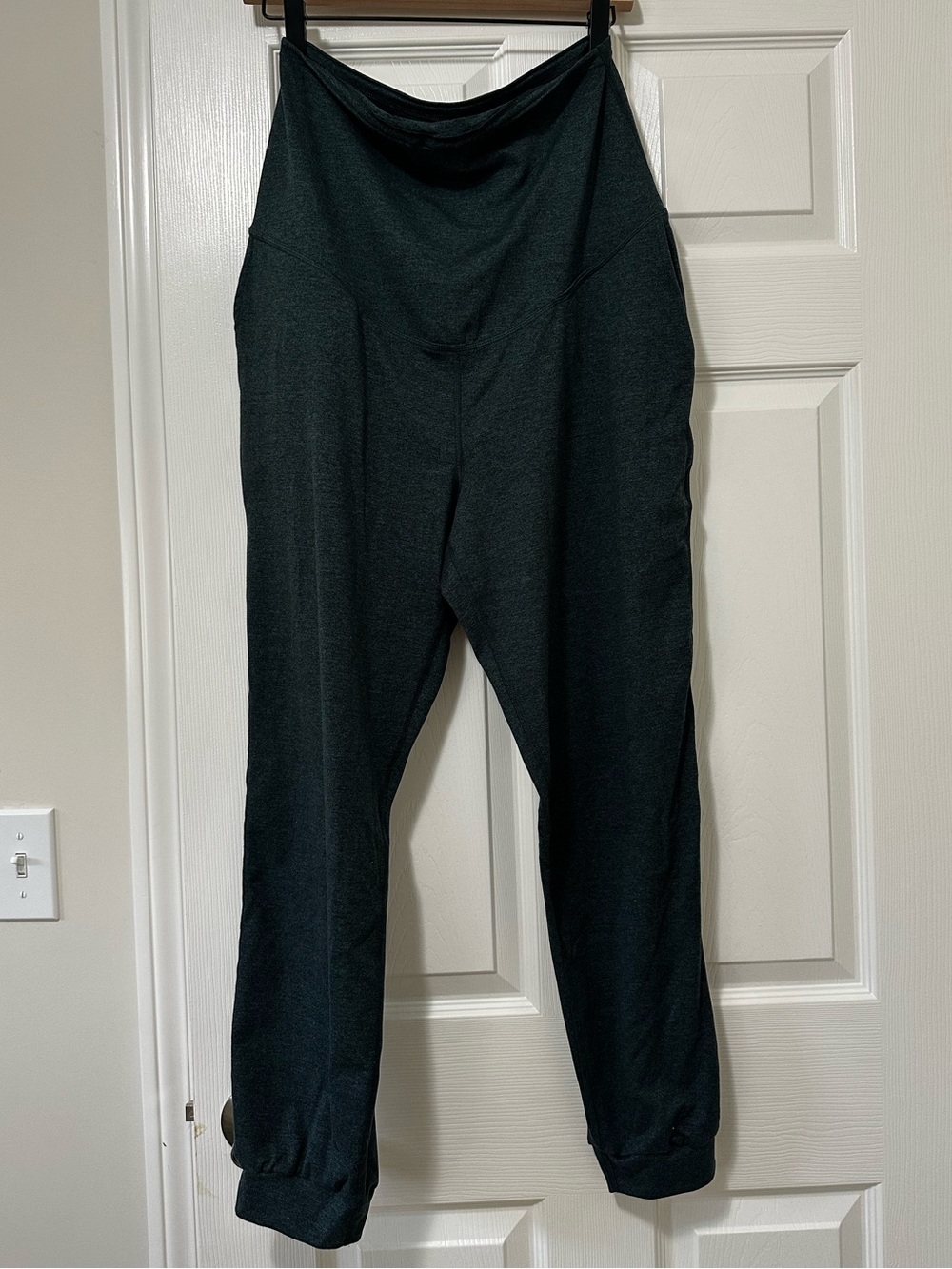 QUINCE Ultra Soft Maternity Joggers Heather Green M